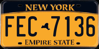 NY license plate FEC7136