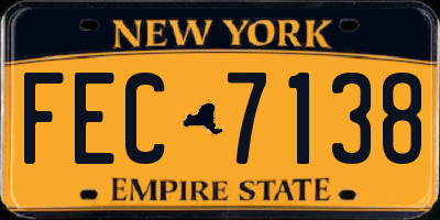 NY license plate FEC7138