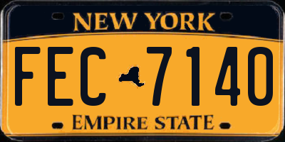 NY license plate FEC7140