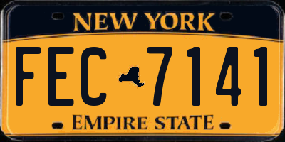 NY license plate FEC7141