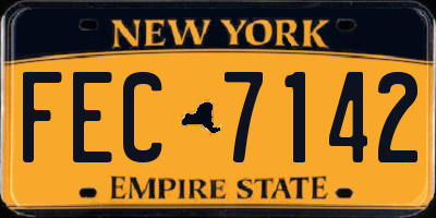 NY license plate FEC7142