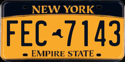 NY license plate FEC7143