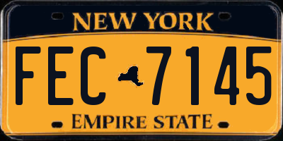 NY license plate FEC7145