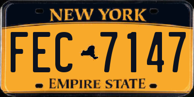 NY license plate FEC7147