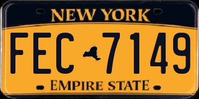 NY license plate FEC7149