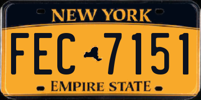 NY license plate FEC7151
