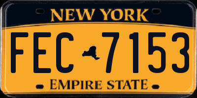 NY license plate FEC7153
