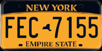 NY license plate FEC7155