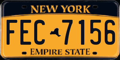 NY license plate FEC7156