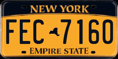NY license plate FEC7160