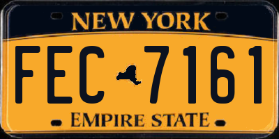 NY license plate FEC7161