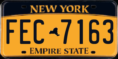 NY license plate FEC7163