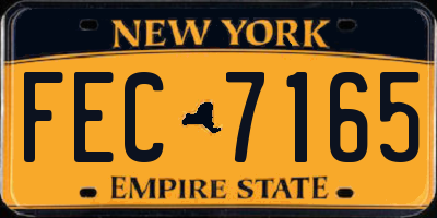 NY license plate FEC7165