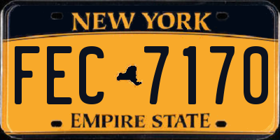 NY license plate FEC7170