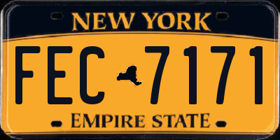 NY license plate FEC7171