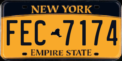 NY license plate FEC7174