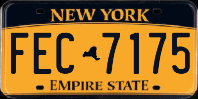NY license plate FEC7175