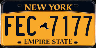 NY license plate FEC7177