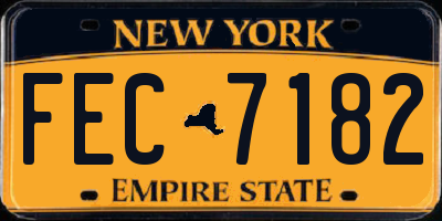 NY license plate FEC7182