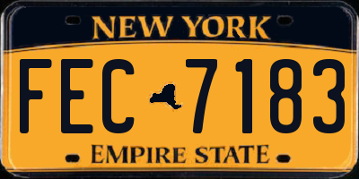 NY license plate FEC7183