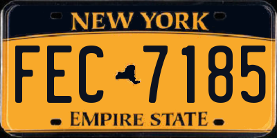 NY license plate FEC7185