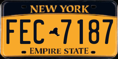 NY license plate FEC7187