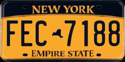 NY license plate FEC7188
