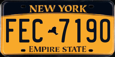 NY license plate FEC7190