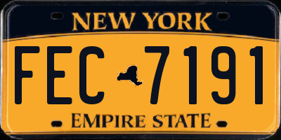 NY license plate FEC7191