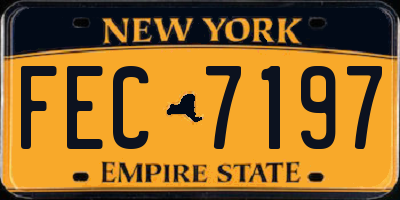 NY license plate FEC7197