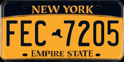NY license plate FEC7205