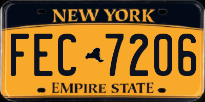 NY license plate FEC7206