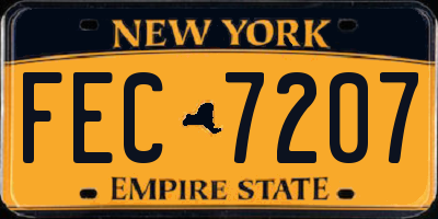 NY license plate FEC7207
