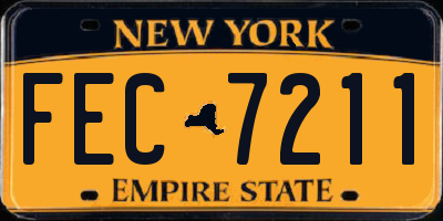 NY license plate FEC7211