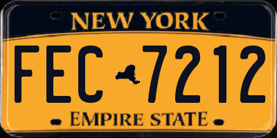 NY license plate FEC7212