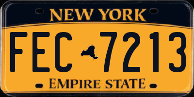 NY license plate FEC7213