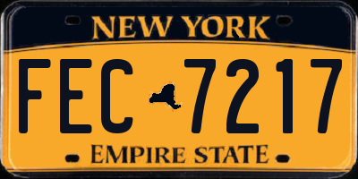 NY license plate FEC7217