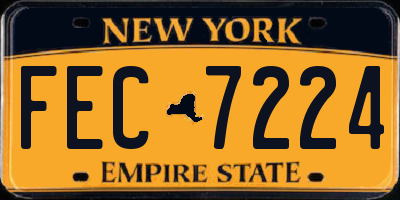 NY license plate FEC7224