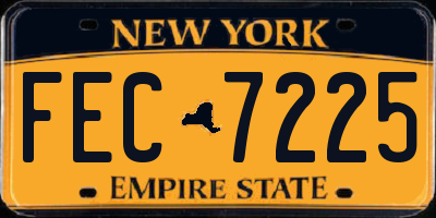 NY license plate FEC7225