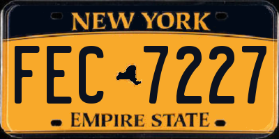 NY license plate FEC7227