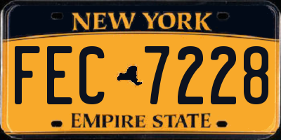 NY license plate FEC7228