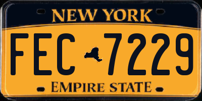 NY license plate FEC7229