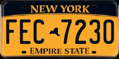 NY license plate FEC7230