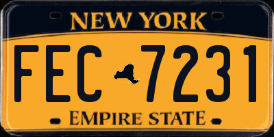 NY license plate FEC7231