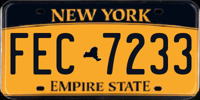 NY license plate FEC7233