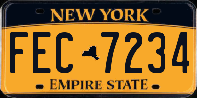 NY license plate FEC7234