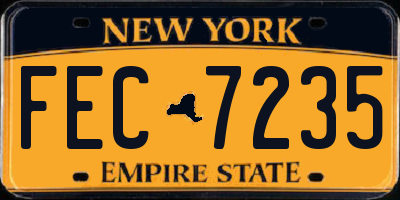 NY license plate FEC7235