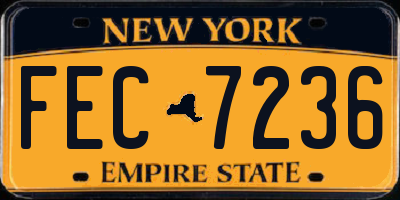 NY license plate FEC7236