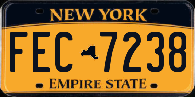 NY license plate FEC7238