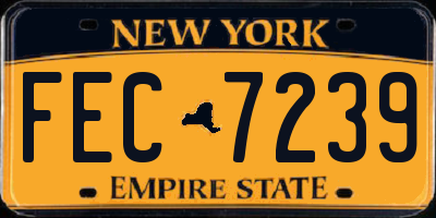 NY license plate FEC7239